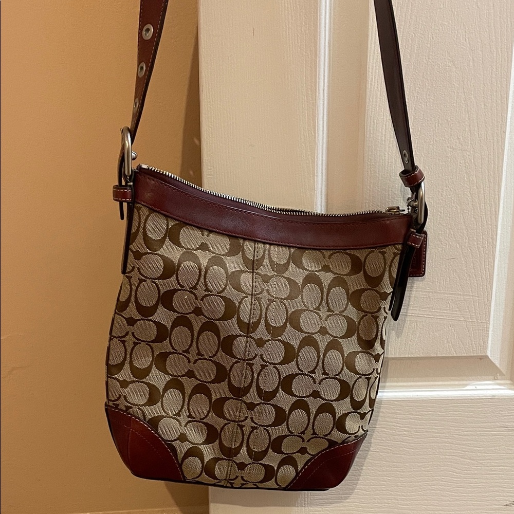 Coach Brown and Tan Crossbody Bag